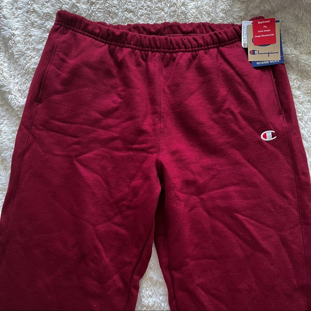 Burgundy champion reverse weave sweatpants